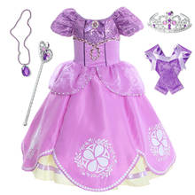 Vestido de Princesa Sofía para niña, disfraz de princesa, Cosplay de Halloween, para niños pequeños ropa de fiesta, vestidos de fantasía para niños 2024 - compra barato