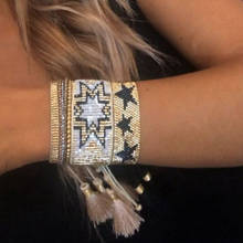 Zhongvi miyuki pulseira para senhoras 2021 mexicano moda estrela pulseras femme jóias artesanal ajustável envoltório pulseiras 2024 - compre barato
