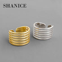 SHANICE Wide Ring 100% S925 Sterling Silver Open Ring Multilayer Line Rings For Women Gifts Large Chains Rings All-match Punk 2024 - buy cheap