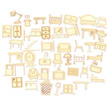 20pcs Mix Furniture Pattern Natural Wood Scrapbooking Carft for Home Decoration Diy 15-50mm mt2679 2024 - buy cheap