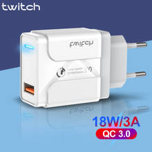 Twitch Quick Charge 3.0 USB Charger Fast 3A Wall USB Adapter For iphone Samsung Universal EU US UK Mobile Phone Charger QC 3.0 2024 - buy cheap