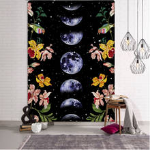 Psychedelic Moon Starry Tapestry Flower Wall Hanging Room Sky Carpet Dorm Tapestries Art Home Decoration Accessories 2024 - buy cheap