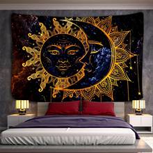 Golden Red Skull Moon Sun Metal Wind Tapestry Wall Hanging Totem Fire Hippie Boho Room Dorm Living Room Wall Carpet Decoration 2024 - buy cheap