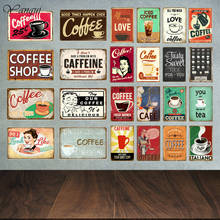 Carteles Retro de decoración de pared, placa de Metal Vintage de café, café, amor, Italiano, cafetería, pintura de hierro, YA014 2024 - compra barato