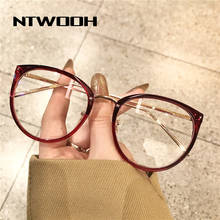 NYWOOH Cat Eye Glasses Frames Women Vintage Metal Fake Eyeglasses Retro Myopia Frame Clear Optical Spectacles 2024 - buy cheap