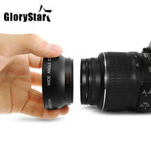 Широкоугольный объектив GloryStar 58 мм 0,45x + макрообъектив для Canon EOS 350D/ 400D/ 450D/ 500D/ 1000D/ 550D/ 600D/ 1100D Nikon 2024 - купить недорого