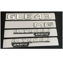 Хром GLE43 Для AMG BITURBO 4matic значок на крыло эмблемы для Mercedes Benz W166 C292 2024 - купить недорого