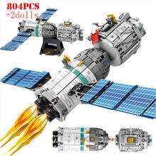 Nave espacial tripulada, bloques de construcción, figuras de astronautas, ciudad, cohete aeroespacial, bloques técnicos, juguetes educativos para niños 2024 - compra barato