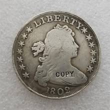 USA 1802 busto drapeado dólar copia monedas conmemorativas-réplica de monedas medalla monedas coleccionables 2024 - compra barato