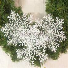 3pcs/Pack 11cm Christmas White Snowflake Charms Tree Decoration for Party Home Office Ornaments 2024 - buy cheap