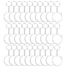 Juego de discos circulares acrílicos transparentes, conjunto de llaveros de acrílico, redondos y transparentes, 24/36/48 Uds. 2024 - compra barato