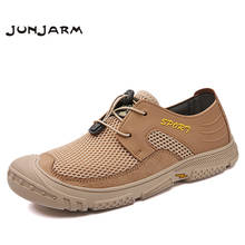 JUNJARM-zapatos informales transpirables de malla para hombre, zapatillas cómodas y ligeras, para caminar al aire libre, Size38-46 2024 - compra barato