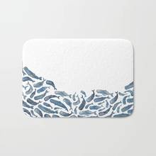 Felpudo nórdico con estampado de Whale Wave, alfombra de baño, suelo antideslizante para exterior, interior, alfombra de puerta delantera, alfombras de baño 2024 - compra barato