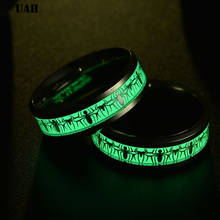 UAH Glowing Luminous Spider  Rings Men Stainless Steel Glow in the Dark Fluorescent Ring Women Wedding Aneis Fashion Jewelry 2024 - buy cheap