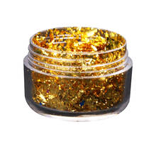 Fragrância de unha em ouro com folhas de ouro, adesivo de imitação de glitter para unhas, arte diy, decorações de unhas, floco de folha de ouro multicolorida 2024 - compre barato