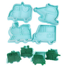 New 4Pcs/Lot DIY Armored Car Sample Mold Plastic Cookie Cutter Fondant Cake Tools Missile Vehicle Tank Cake Decorating Molds 2024 - buy cheap