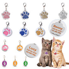 Etiqueta personalizada para perro, accesorios para Collar de Mascota, colgante de acero inoxidable con identificación de cachorro y gato, envío directo 2024 - compra barato