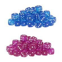 100pcs New Square 12mm Six Sided D6 Opaque Standard Game Dice 12mm Blue & Purple 2024 - buy cheap