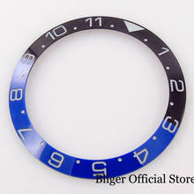 BLIGER-12 horas Super luminoso 38mm * 30,6mm, reloj azul y negro, inserto de bisel de cerámica, pendiente, marcas grabadas, apto para GMT/SUB Case 2024 - compra barato