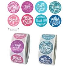 500 шт., цветочные круглые наклейки «Thank You» 2024 - купить недорого