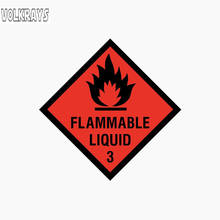 Volkrays Personality Car Sticker Flammable Liquid Accessories Reflective PVC Decal for Renault Megane 2 Suzuki Swift Gti,9cm*9cm 2024 - buy cheap