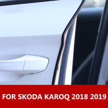 Tiras decorativas de goma para puerta lateral, barras protectoras de parachoques, accesorios para coche, para SKODA KAROQ 2018 2019 2024 - compra barato