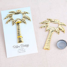 Creative Golden Tone Coconut Tree Beer Bottle Opener Wedding Favors Thanks Ceremony Gifts 20pcs/lot 2024 - buy cheap