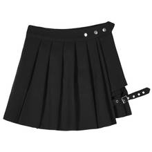 Женская ассиметричная мини-юбка в стиле Харадзюку, плиссированная юбка фигуристки в стиле панк с асимметричным вырезом и высокой талией, Клубная одежда в стиле хип-хоп с шортами 2024 - купить недорого