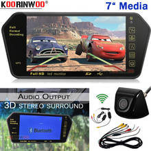 Koorinwoo-Monitor inalámbrico para coche, espejo con cámara, cámara de visión trasera, soporte de salida de Audio Bluetooth para reproductor de DVD 2024 - compra barato