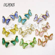 10 pairs crystal stud earrings butterfly jewelry for women butterfly stud earrings mix colors crystal 56041 2024 - buy cheap