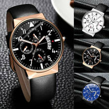 Relógio de negócios design luminoso masculino casual quartzo marca relógios pulseira de couro presente moderno relógio de pulso relogio masculino 2024 - compre barato