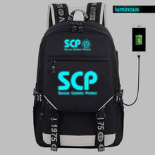 Scp seguro contém mochila protetora, bolsa escolar de lona luminosa para estudantes, bolsa escolar de viagem leve 2024 - compre barato