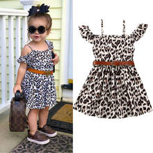 Vestido sem mangas de leopardo para meninas, vestido de verão para bebês e crianças de 1-6 anos, dropshipping 2024 - compre barato