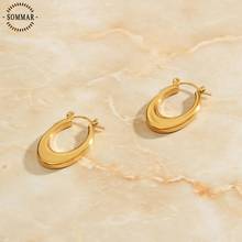 SOMMAR Fashion jewellery charms Gold Filled hoop  for women geometric and ellipse earring for women Fashion Popular Jewelry 2024 - buy cheap
