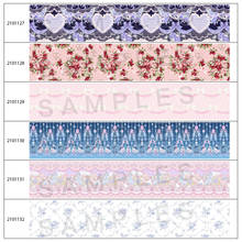 Flower Pattern Printed Lolita Style Grosgrain Ribbon 5 Yards for DIY Hair Bow Accessories 2024 - buy cheap