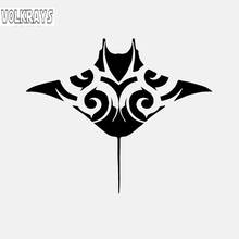 Volkrays Creative Car Sticker Manta Ray Fish Sea Life Seashore Ocean Beach Reflective Vinyl Decal Black/White,11cm*14cm 2024 - buy cheap