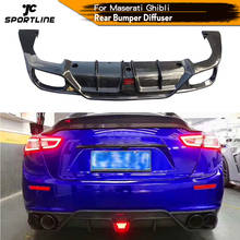 For Q4 Diffuser for Maserati Ghibli S Q4 Sedan 4 Door 2014 - 2017 Carbon Fiber Car Rear Bumper Diffuser Lip Spoiler With Light 2024 - buy cheap