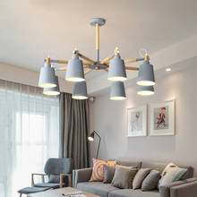 Luces colgantes de madera de estilo nórdico Macaron lámpara moderna negro gris azul verde para desván sala de estar desván dormitorio lámpara de cocina 2024 - compra barato