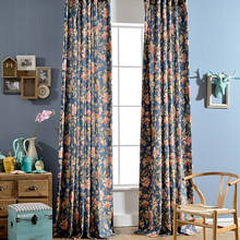 American rural curtains for living room polyester cotton printed bedroom curtain window screen 2024 - buy cheap