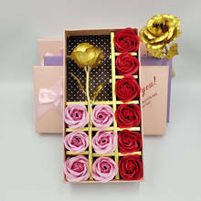 12 имитация мыла мыло в подарочной коробке Роза из золотистой фольги китайский день Святого Валентина практичный креативный подарок на день рождения 2024 - купить недорого