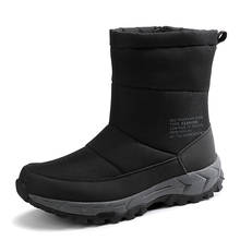 À prova d' água Para Caminhadas Ao Ar Livre Sapatos de Lã Botas De Neve Quentes para Homens Anti-slippery Esporte Botas de Trekking Botas De Montanha de Couro 2024 - compre barato