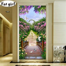 Pintura de diamante 5D de gran tamaño, puente de arco de jardín, decoración de Paloma, mosaico de punto de cruz redondo cuadrado completo, bordado, arte de pared, venta 2024 - compra barato