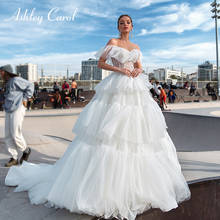 Ashley Carol A-Line Wedding Dress 2022 Sexy Sweetheart Beading Ruffles Tulle Bride Dresses Off the Shoulder Vintage Bridal Gowns 2024 - buy cheap