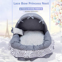 Machine Washable Pet Bed Soft Comfortable Lace Bow Princess Kennel for Small Medium Large Dog Cat Non Slip Durable Pet Nest 2024 - buy cheap