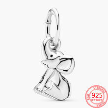 925 Sterling Silver Smart Elephant Dangle Charm Fits Pandora Bracelets and Necklaces DIY Jewelry Gift Making 2024 - buy cheap