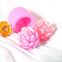 Molde de silicone em formato de flor de lótus 3d, forma de vela artesanal, faça você mesmo, aromaterapia, sabonete, chocolate, bolo, decoração de casa 2024 - compre barato