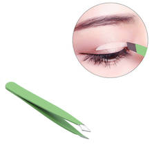 2Pcs/Set Eyebrow Tweezer Hair Beauty Slanted Puller Stainless Steel Eye Brow Clips Hair Removal Makeup Tool 2024 - buy cheap