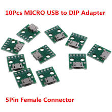 10 Pcs/lot MICRO USB to DIP Adapter 5Pin Female Connector PCB Converter Board Wholesale 2024 - buy cheap