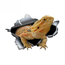 SZWL Reflective Bearded Dragon Car Sticker Torn Metal Decal Sunscreen Stickers Waterproof Animal Pet Decals Vinyl,13cm*8cm 2024 - buy cheap