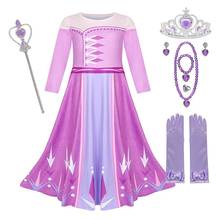 VOGUEON New Elsa 2 Princess Dress Up Clothes for Girls Fancy Nightgown Long Sleeve Sleepwear Christmas Party Costume Nightwear 2024 - buy cheap